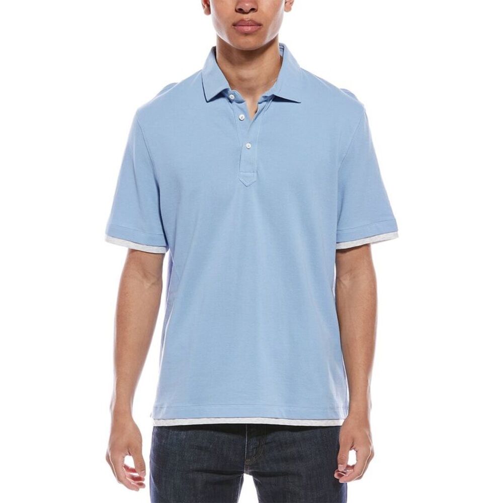 Brunello Cucinelli Mens  Pique Polo Shirt